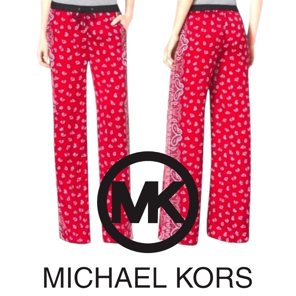 Michael Kors Bandana Style Silky Satin Wide Leg Pants- like new!